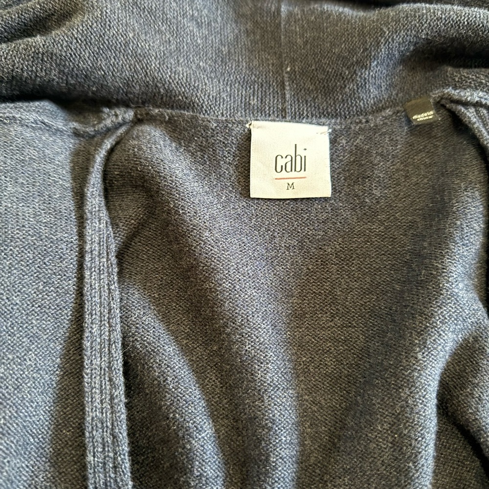 CABI “Victoria” navy blue 100% cotton cardigan sweater in size medium - Picture 7 of 11